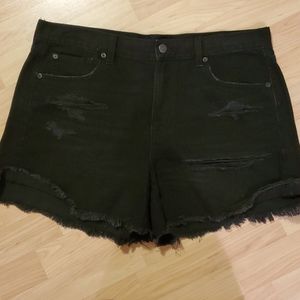 Black ripped Denim shorts
